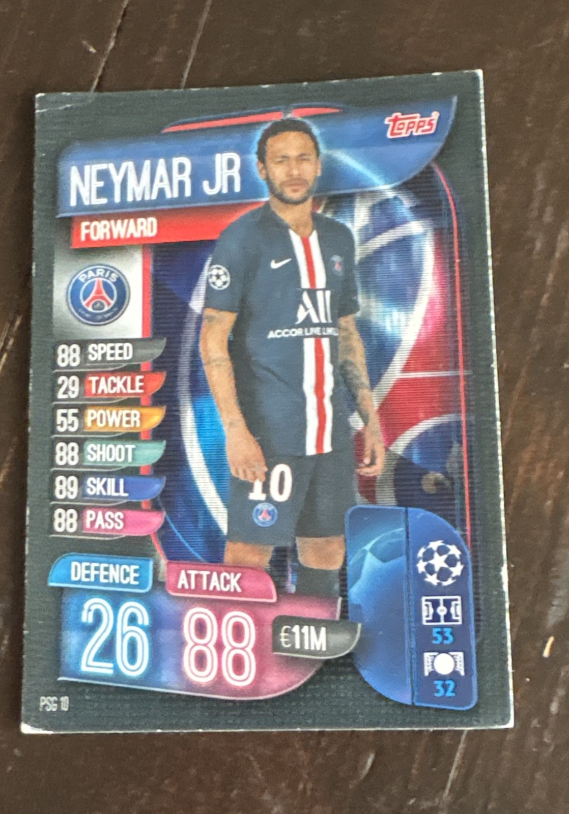 2019-20 Topps UEFA Champions League Match Attax US Edition - Neymar Jr #PSG 10