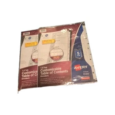 2 Avery Ready Index Classic Table of Contents 5-Tab Dividers, White Tabs - 1 Set
