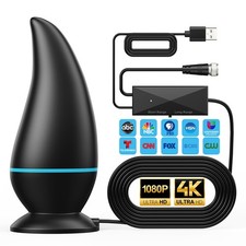 Indoor TV Antenna Long Range, for Smart 4K 1080p Medium, BLACK