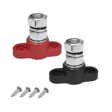 2PCS 3/8" Car Single Stud Battery Junction Posts Block, 12V Vehicle Insulated