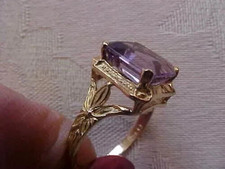 2.50Ct Emerald Cut Amethyst Solitaire Women's Ring 14K Yellow Gold Plated Silver
