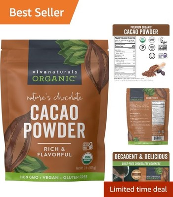2 lb Unsweetened Cacao Powder - Ideal for Healthy Baking, Keto & Paleo Friendly