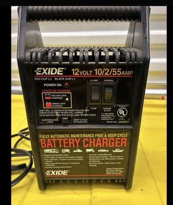 Exide 12V Battery Charger 10/2/55 Amp Fully Automatic Engine Start Model 7037214