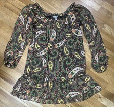 American Rag Cie Woman’s Brown Paisley Boho Dress Size S
