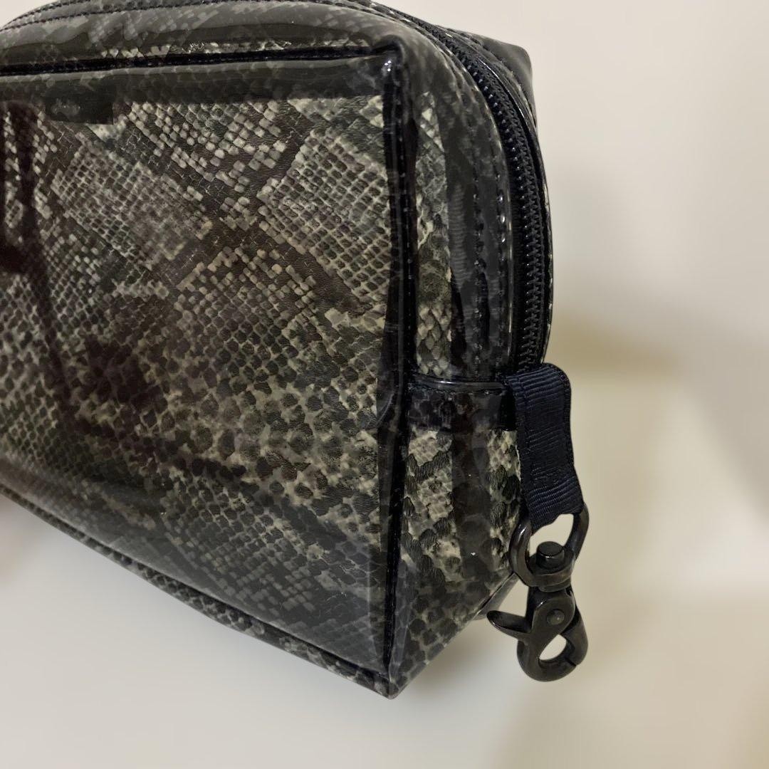 HEAD PORTER Python Pattern Vinyl Pouch 14cm x 21c… - image 4