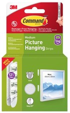 Picture Hanging Strips, Medium - 12 Pairs (24 Strips) Adhesive Strips, White ... 1.12 per strip