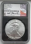 2021 Silver Eagle T-2 First Day of Issue - NGC MS70, Gaudioso Signed