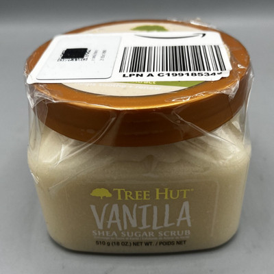 Tree Hut Vanilla Shea Sugar Body Scrub For Smooth, Renewed Skin 18 oz Jar NEW