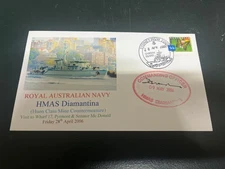 (1498 9-9-2025 - Australia Navy Warship cover - HMAS Diamantina (co signed)