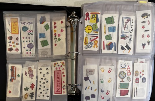 Creative Memories Sticker Organizer Binder(b) w/9 inserts PLUS 1000 stickers