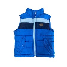 Lee Kids Blue Puffer Vest Tri-Color Stripe Full Zip Quilted Outerwear 12M