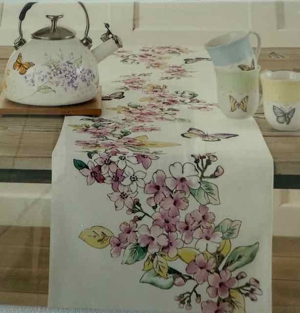 Lenox Butterfly Meadow Floral Runner  14" x 72" 