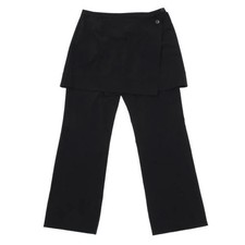 ISSEY MIYAKE FETE Women Nylon Stretch Navy Wrap Skirt Pants Size 2 Used