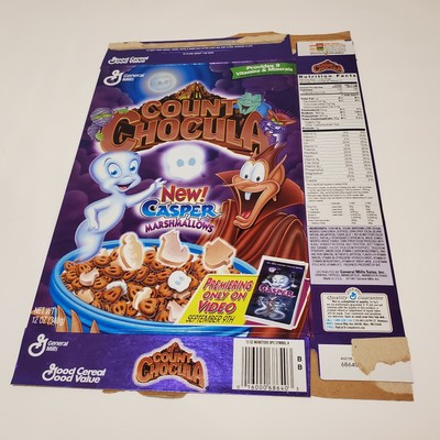 Vintage General Mills Count Chocula Monster Cereal Box 1997 1997 Caper Movie VHS