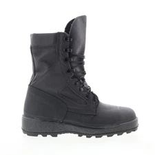 McRae Packed Navy Steel Toe Made In USA Mens Black Leather Tactical Boots