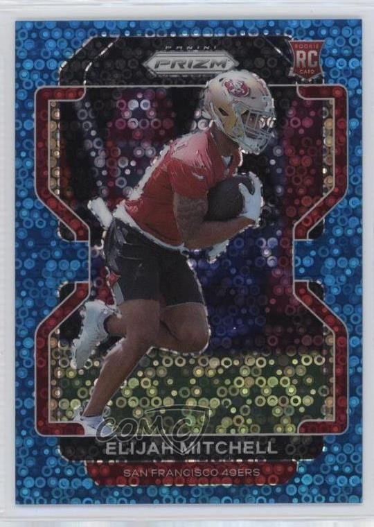 2021 Panini Prizm No Huddle Blue 9/79 Elijah Mitchell #399 Rookie RC 0we5