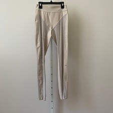 Alo Yoga Sporty Chic Yoga Pilates Mesh Panel Leggings Medium Beige