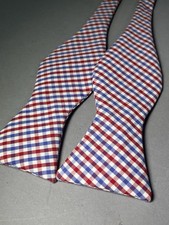 Madras Cotton Bow Tie Patriotic Red White  Blue, 4th of July Independence Day