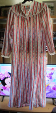 Lanz of Salzburg Red Country Heart Print Cotton Flannel Nightgown Cottagecore M