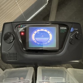 SEGA Game Gear Handheld System w/ 4 games- Black Sonic X-men Iron Man (Works)