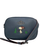 COACH Shoulder Bag, Leather, Navy, CF305