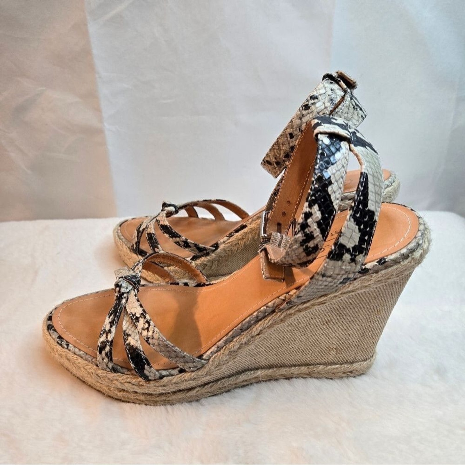 Coach "Helen" Printed Python Espadrilles Wedge Pr… - image 2