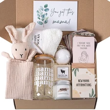 New Mom Care Package After Baby, 7pcs New Mom Gifts Set After Birth, Postpart...
