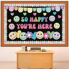Welcome Back Bulletin Board Set So Happy You're Here Classroom Decorations Pa...