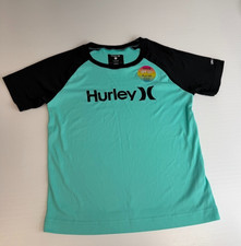 Hurley Rash Guard Boy 7 Spell Out H2O Dri UPF50 Beach Pool Swim Shirt Party Ne