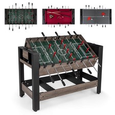 3-in-1 Swivel Game Table w/Foosball, Pool Billiards Table Ping Pong Tabletop