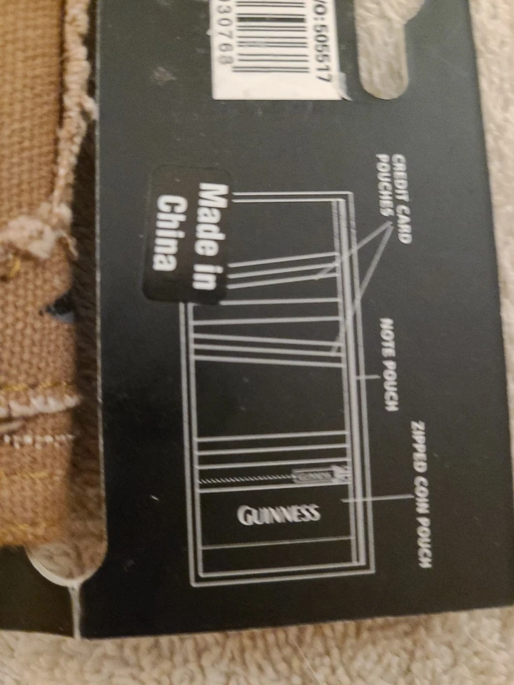 Guinness 帆布钱包 全新 — 第 3/4 张图片