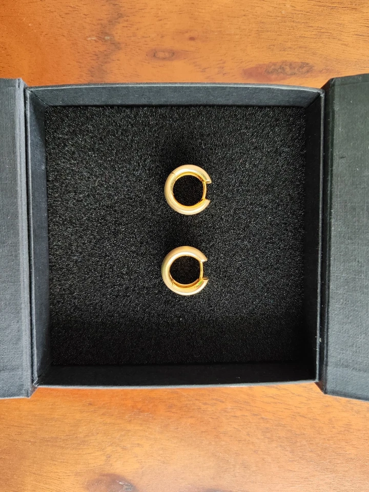 Creolen 750 / 18 K Gelbgold Ohrringe massiv neu Goldschmiedearbeit - Bild 1 von 4
