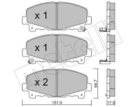 Metelli Bremsbelagsatz, Scheibenbremse 22-0867-0 FüR Honda