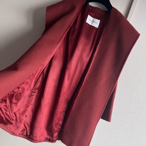 Max Mara Women's White Tag Rialto Iconic Coat Belted Coat 100% Camel Red USA2 - Picture 16 of 24