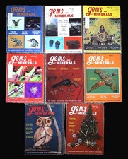 8 numéros MAGAZINE GEMMES ET MINÉRAUX de 1970 et 1971