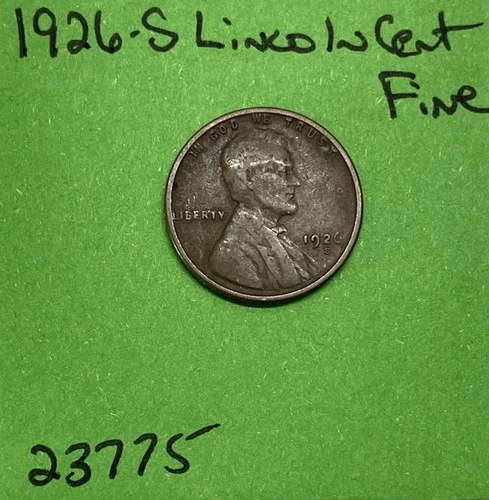 1926 S Lincoln Wheat Cent / Penny 1c Fine