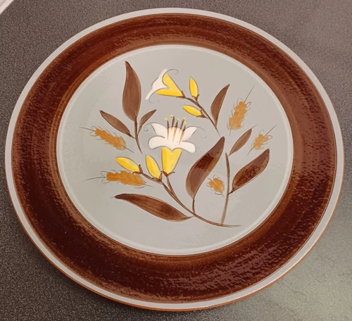 Vtg MCM Hand Painted Pottery Servin Platter Stangl Golden Harvest 14" Retro Core