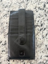 Fiocchi Italy Black Leather Men's Card Holder Snap Closure