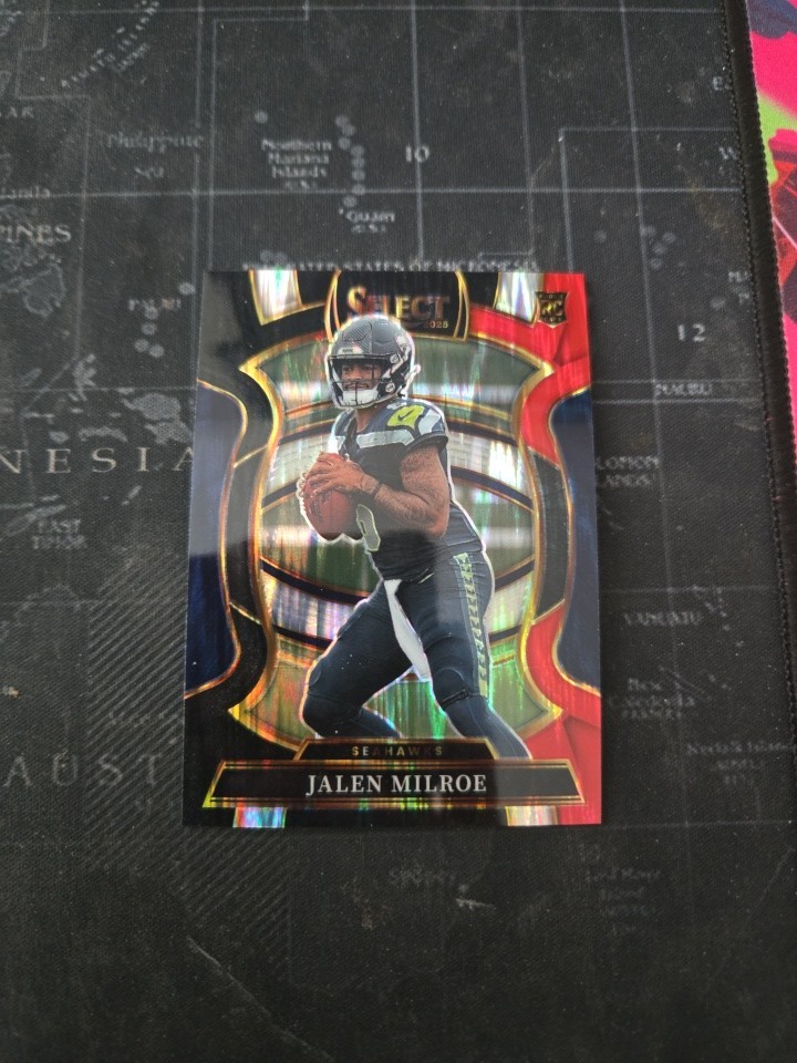 2025 Select Red And Black Prizm Shock - Jalen Milroe RC #14 Seahawks
