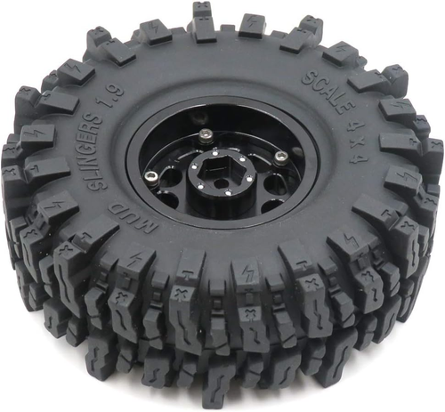 1.9 Beadlock Wheels and Tires 120Mm Tall Soft Sticky 1.9 Mud Slingers T8 Tires & - Picture 4 of 12