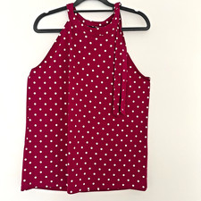 Banana Republic Women s Medium Sleeveless Polka Dot Tie Neck Top Delicate Summer