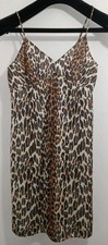 Vintage Y2K Vanity Fair Leopard Print Slip Dress Chemise Sz 34-18"/40