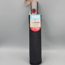 Totes Rain  Sun Titan Auto Open Umbrella with Large 43" Coverage New Black
