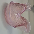 Vintage Fenton Pink Carnival Glass Hen On Nest Iridescent 8"