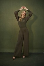 JOSEPH RIBKOFF WIDE LEG PANTS STYLE 223260 Green Retail 209 Sz 12