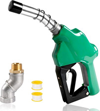 1" NPT Automatic Fuel Nozzle with Hose Swivel, Auto Shut-Off Gas Pump Nozzle, Ma