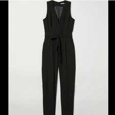 NWT H M Sleeveless Jumpsuit with Tie Belt Size 4