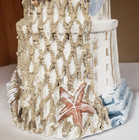 Lighthouse Nautical Detailed Figurine 4"x11 White, Blue & Sand New & On Sale — photo 4