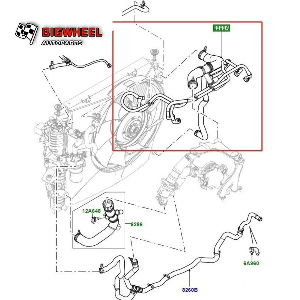 Genuine OEM! For Land Rover LR4 3.0 2014-2016 Upper Radiator Water Hose LR050854 - Image 3 of 4