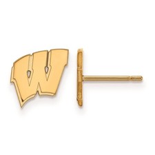 10k Yellow Gold University of Wisconsin XS (Tiny) 'W' Post Earrings